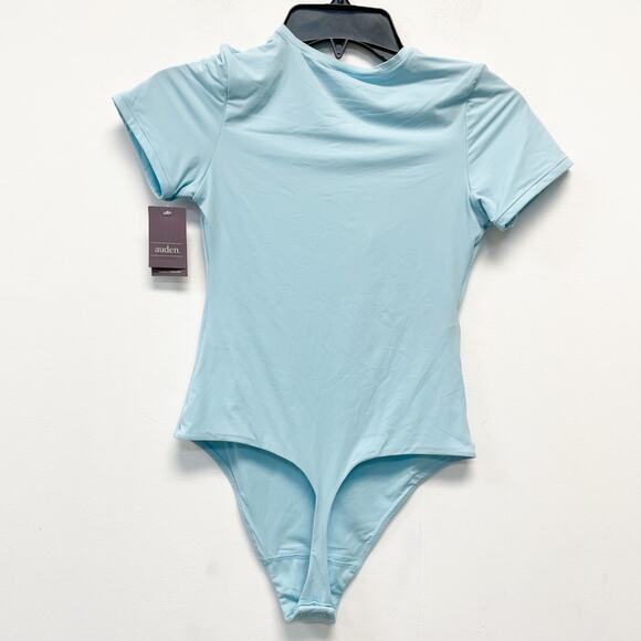 Auden Luxury Collection Luxe Stretch Fully Lined Thong Bodysuit Light Blue Large - Picture 3 of 5